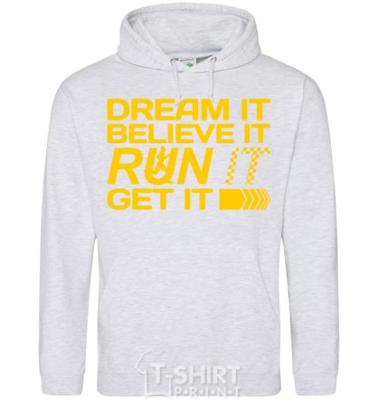 Men`s hoodie Dream it believe it sport-grey фото