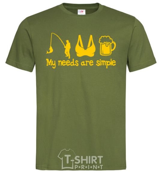 Men's T-Shirt My needs are simple fishing millennial-khaki фото