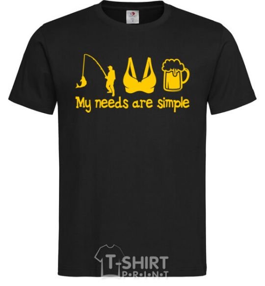 Men's T-Shirt My needs are simple fishing black фото