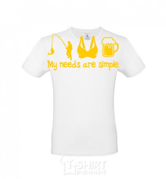 Men's T-Shirt My needs are simple fishing White фото