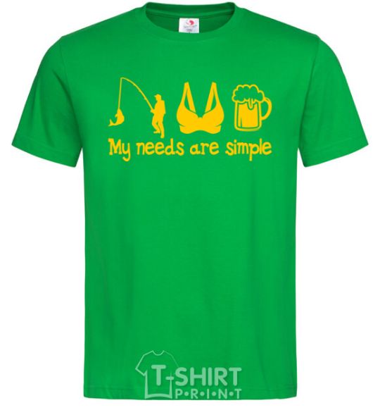 Men's T-Shirt My needs are simple fishing kelly-green фото