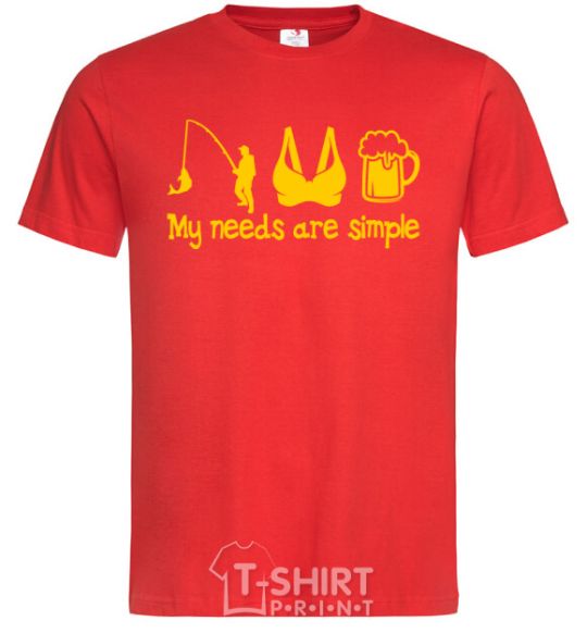 Men's T-Shirt My needs are simple fishing red фото