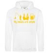 Men`s hoodie My needs are simple fishing White фото