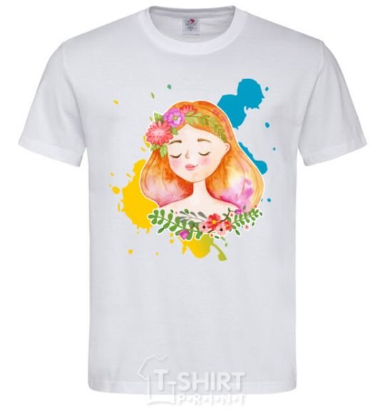 Men's T-Shirt Ukrainian girl splash White фото