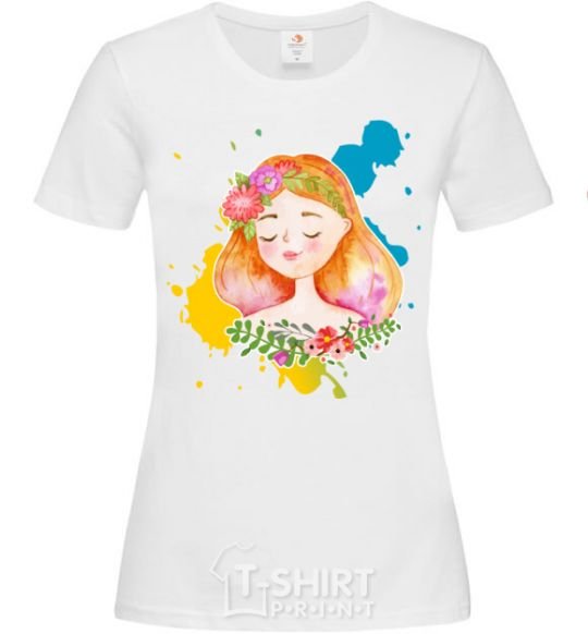Women's T-shirt Ukrainian girl splash White фото