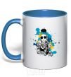 Mug with a colored handle Ukrainian swag girl splash royal-blue фото