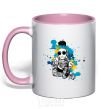 Mug with a colored handle Ukrainian swag girl splash light-pink фото