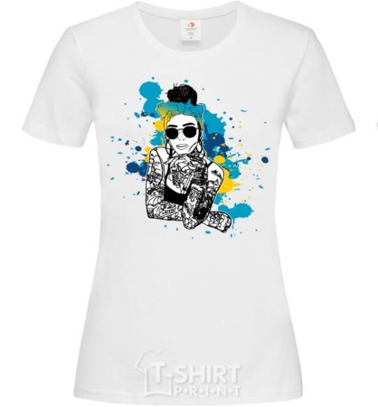 Women's T-shirt Ukrainian swag girl splash White фото