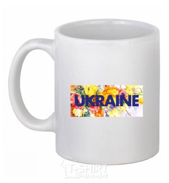 Ceramic mug Ukraine frame White фото