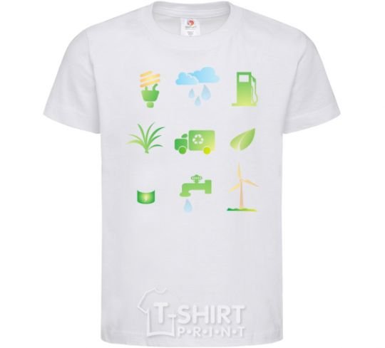 Kids T-shirt Ecology symbols White фото