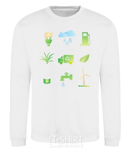 Sweatshirt Ecology symbols White фото