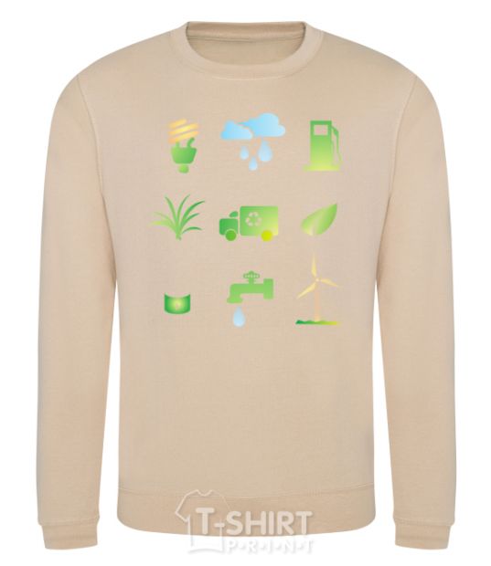 Sweatshirt Ecology symbols sand фото