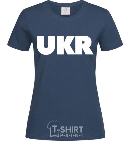 Women's T-shirt UKR navy-blue фото