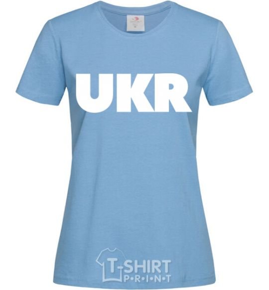 Women's T-shirt UKR sky-blue фото