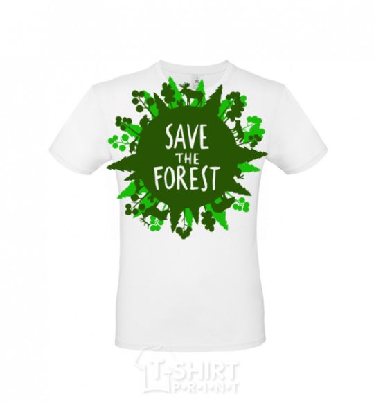 Мужская футболка Save the forest Белый фото