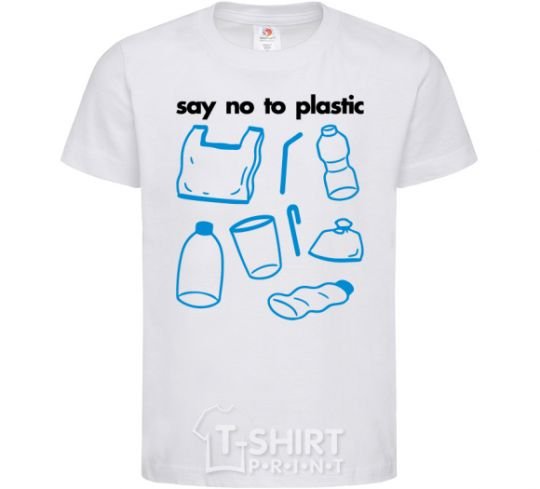 Kids T-shirt Say no to plastic White фото