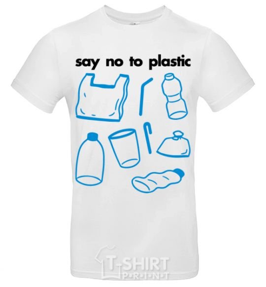 Men's T-Shirt Say no to plastic White фото