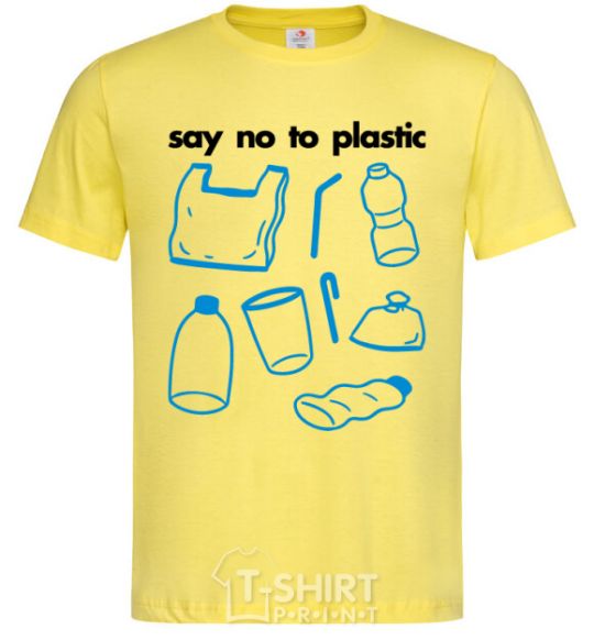 Men's T-Shirt Say no to plastic cornsilk фото