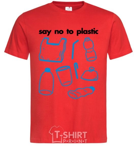 Men's T-Shirt Say no to plastic red фото