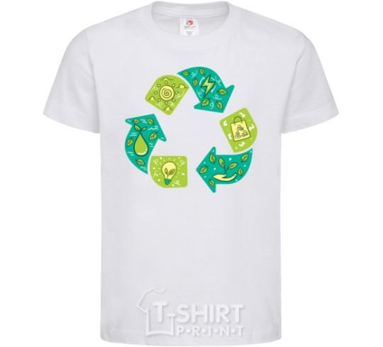 Kids T-shirt Ecology Triangle White фото