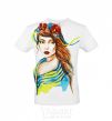 Men's T-Shirt Ukrainian woman in the flag White фото