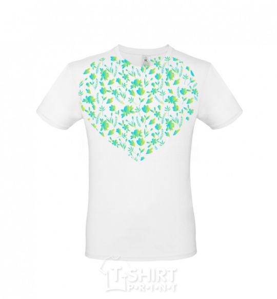 Men's T-Shirt Patriotic heart White фото