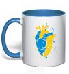 Чашка с цветной ручкой Серце українця Ярко-синий фото
