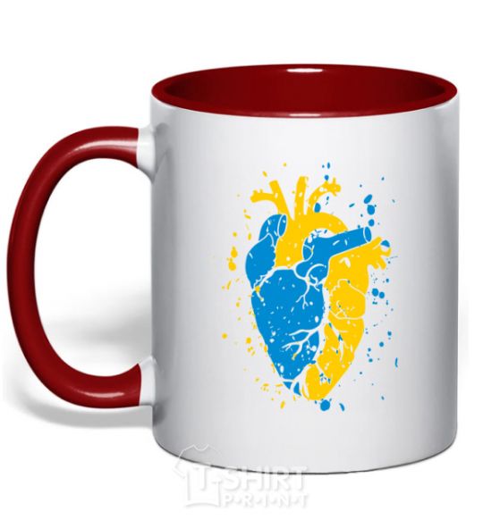 Mug with a colored handle The heart of a Ukrainian red фото