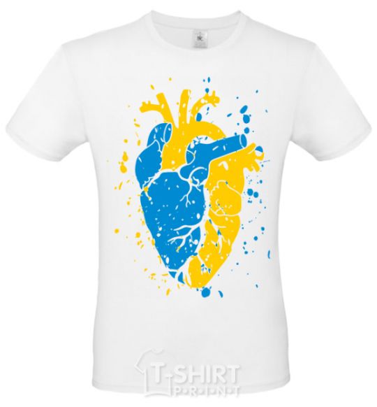 Men's T-Shirt The heart of a Ukrainian White фото