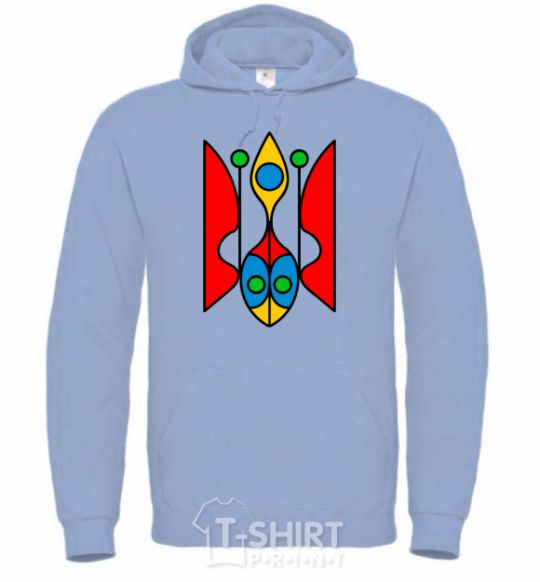 Men`s hoodie Trident modernized sky-blue фото