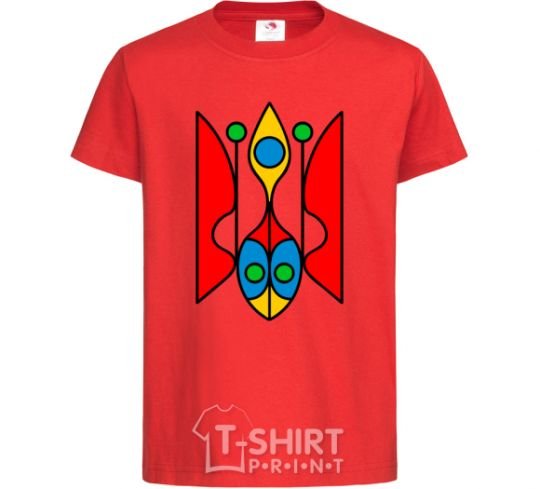 Kids T-shirt Trident modernized red фото