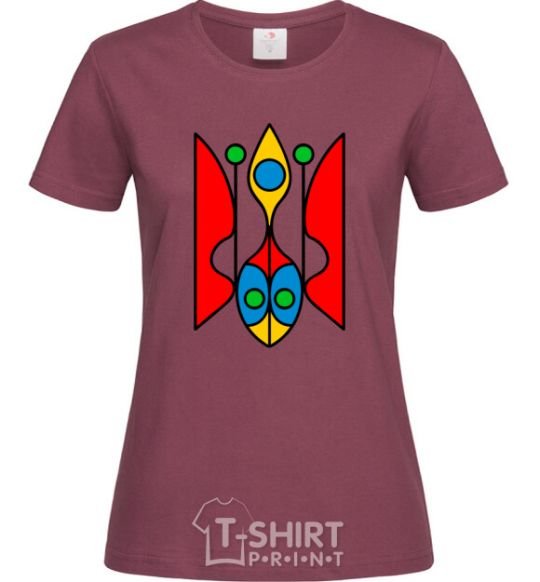 Women's T-shirt Trident modernized burgundy фото