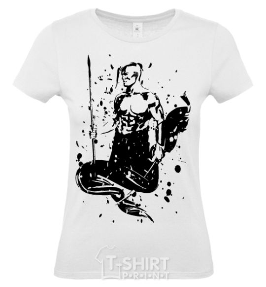 Women's T-shirt Козак black splash White фото