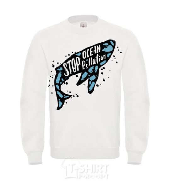 Sweatshirt A whale pollution White фото