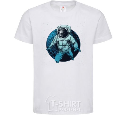 Kids T-shirt The astronaut and the moon White фото