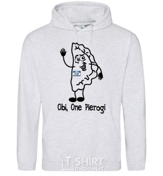 Men`s hoodie Obi one pierogi sport-grey фото