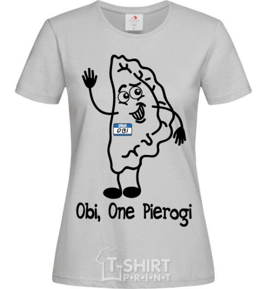 Women's T-shirt Obi one pierogi grey фото