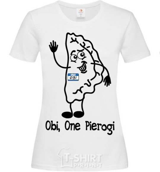 Women's T-shirt Obi one pierogi White фото