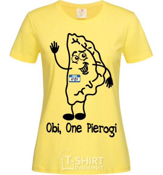 Women's T-shirt Obi one pierogi cornsilk фото
