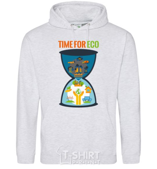 Men`s hoodie Time for eco Hourglass sport-grey фото