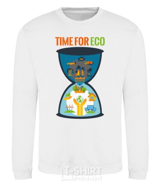 Sweatshirt Time for eco Hourglass White фото