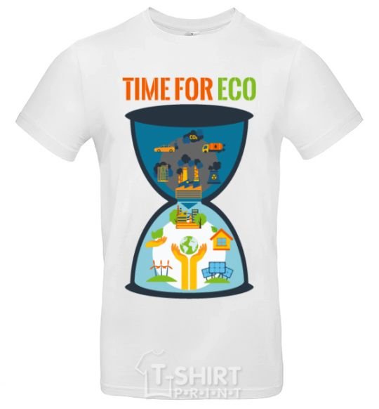 Мужская футболка Time for eco Hourglass Белый фото