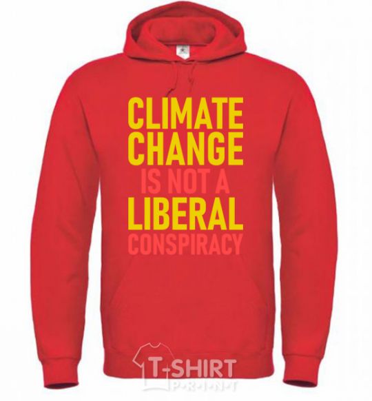 Men`s hoodie Climate change bright-red фото