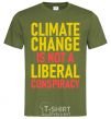 Мужская футболка Climate change Оливковый фото