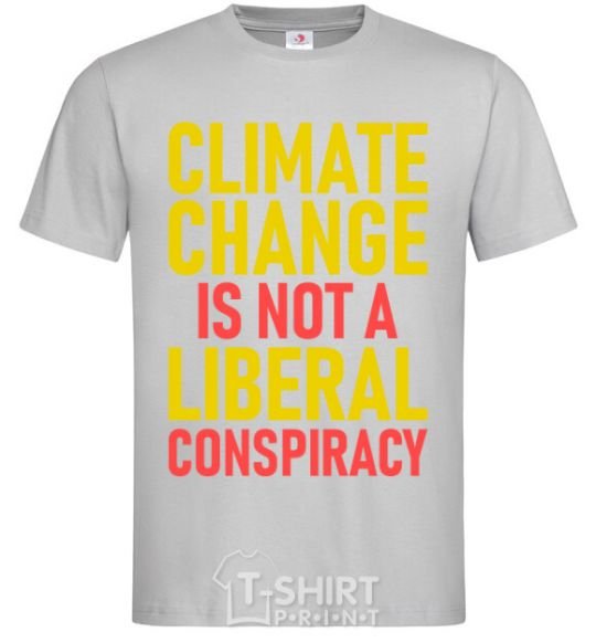 Мужская футболка Climate change Серый фото