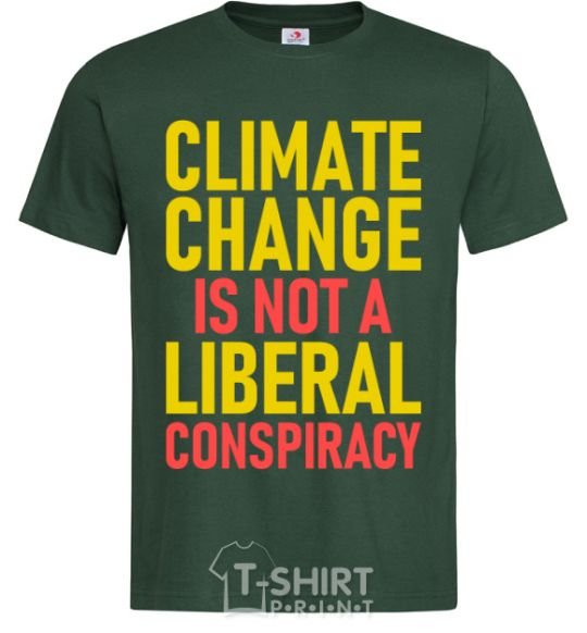 Мужская футболка Climate change Темно-зеленый фото