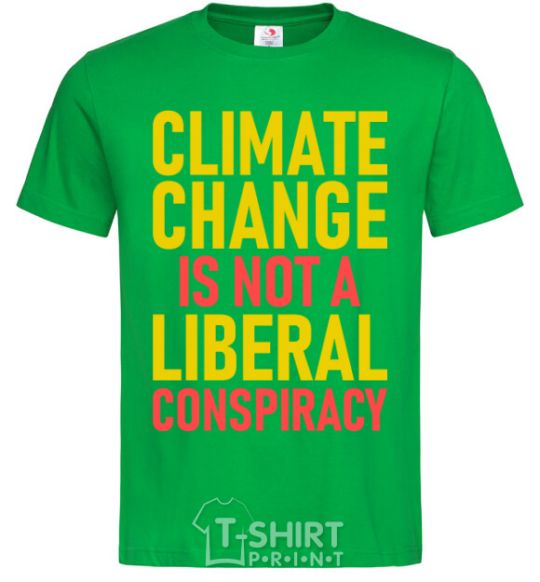Мужская футболка Climate change Зеленый фото