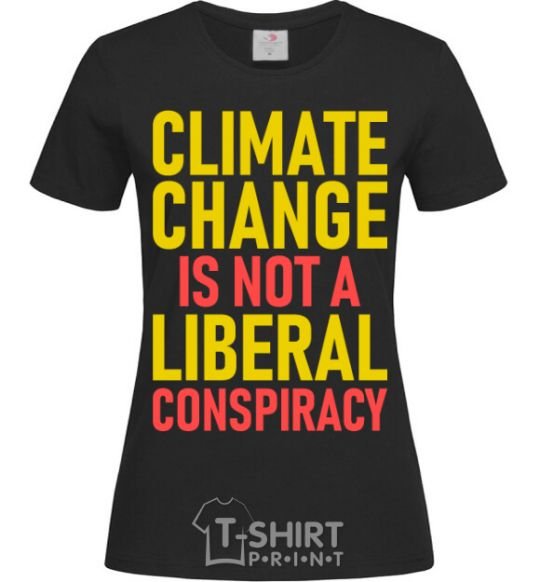 Женская футболка Climate change Черный фото