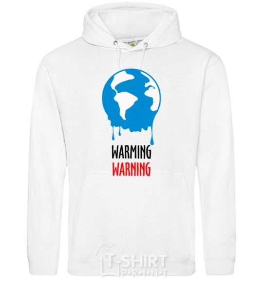 Men`s hoodie Warming warning White фото