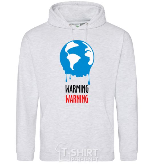 Men`s hoodie Warming warning sport-grey фото